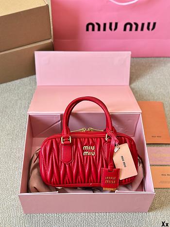 Miu Miu Arcadie Matelassé Nappa Red 22x10x7cm