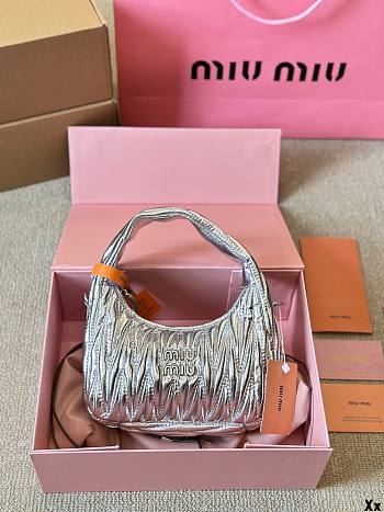 Miu Miu Hobo Mini Crossbody Silver Bag 20CM