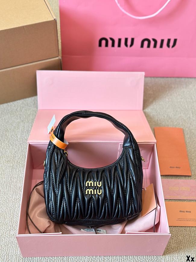 Miu Miu Hobo Mini Crossbody Black Bag 20CM - 1