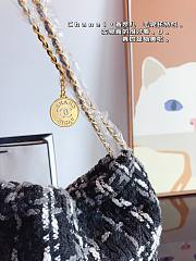 Chanel Lambskin Tweed Tote Bag Black White 29CM - 5