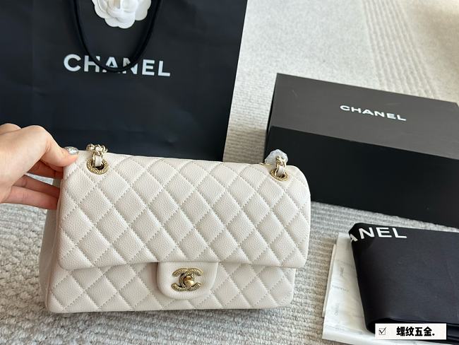 Chanel Classic Bag White Gold Size 25CM - 1
