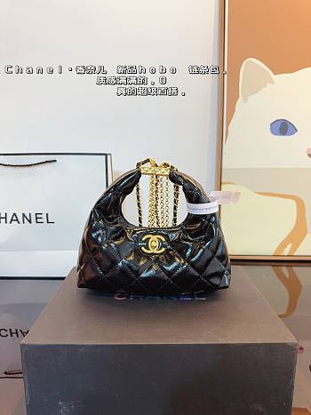 Chanel Classic Oil Waxed Black 20x7x10cm