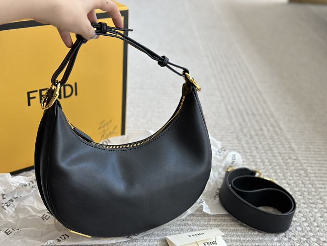 Fendi Graphy Bag Zucca Canvas Black Size 24x29x10CM - 1