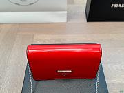 Prada Red Logo-Plaque Micro Leather 19x12x5cm - 3