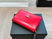 Prada Red Logo-Plaque Micro Leather 19x12x5cm - 6