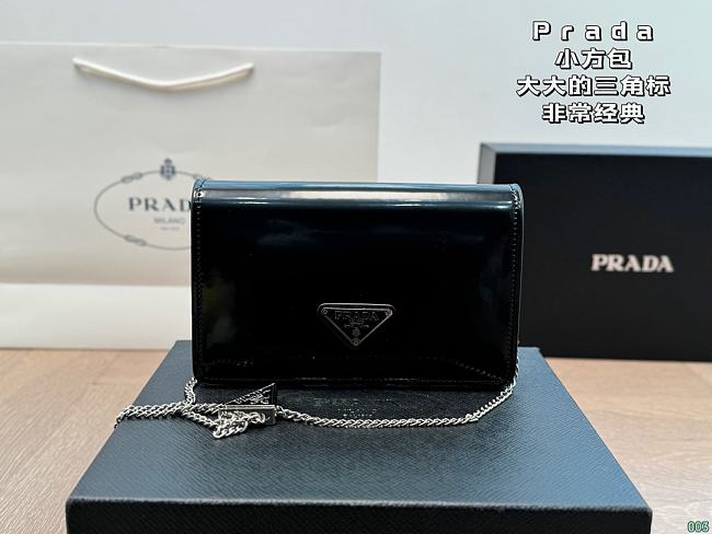 Prada Black Logo-Plaque Micro Leather 19x12x5cm - 1