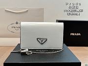 Prada White Logo-Plaque Micro Leather 19x12x5cm - 1