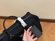 Prada Triangle Logo-Patch Duffel Black Bag 45cm - 5