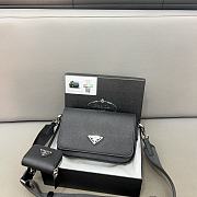 Prada Black Saffian Leather Bag Size 22x14x5cm - 1