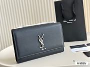 Saint Laurent Black Silver Leather Kate Bag Size 24x5x14cm - 1