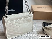 YSL Mediium Niki Shoulder White Bag 28CM - 6