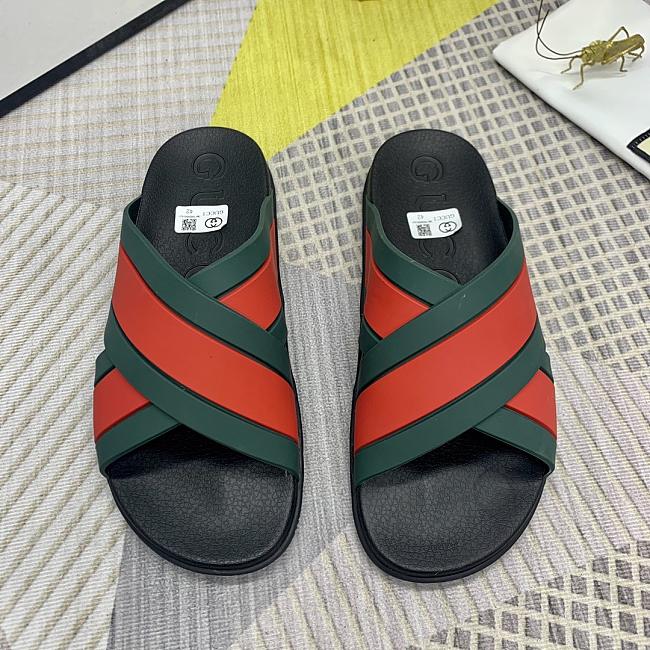 Gucci Rubber Slide Hybrid Styles Green and Red 630326 - 1