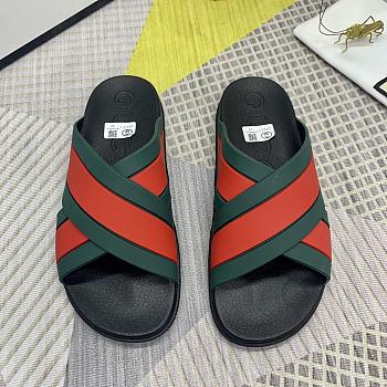 Gucci Rubber Slide Hybrid Styles Green and Red 630326