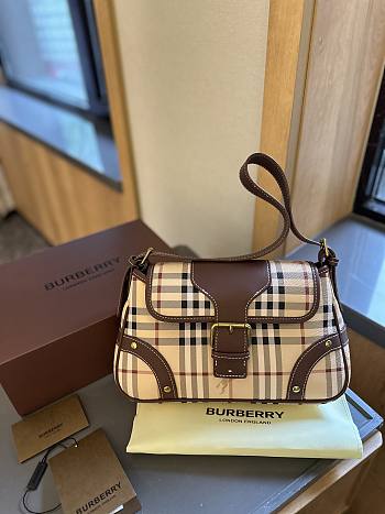 Burberry Beige Haymarket Check Coated Canvas Size 30x17x8CM