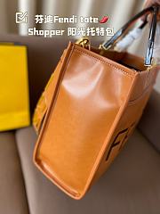 Fendi Sunshine Medium Orange Leather Shopper 35x17x31CM - 2