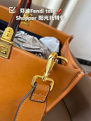 Fendi Sunshine Medium Orange Leather Shopper 35x17x31CM - 6