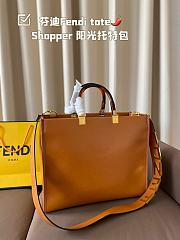 Fendi Sunshine Medium Orange Leather Shopper 35x17x31CM - 5