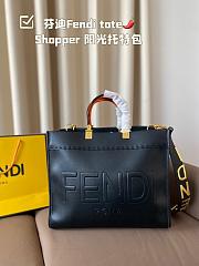Fendi Sunshine Medium Black Leather Shopper 35x17x31CM - 2