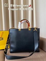 Fendi Sunshine Medium Black Leather Shopper 35x17x31CM - 3