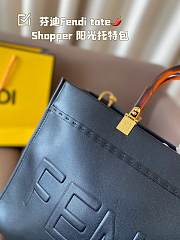 Fendi Sunshine Medium Black Leather Shopper 35x17x31CM - 6