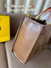 Fendi Sunshine Medium Brown Leather Shopper 35x17x31CM - 3