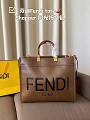 Fendi Sunshine Medium Brown Leather Shopper 35x17x31CM - 6