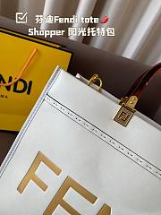 Fendi Sunshine Medium White Leather Shopper 35x17x31CM - 3