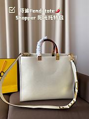 Fendi Sunshine Medium White Leather Shopper 35x17x31CM - 6