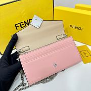 Fendi Wallet Continental With Chain FF Pink 18x9x3CM - 3