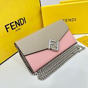 Fendi Wallet Continental With Chain FF Pink 18x9x3CM - 5