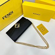 Fendi Wallet Continental With Chain FF Black 18x9x3CM - 2