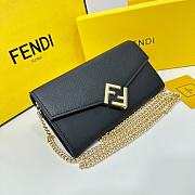 Fendi Wallet Continental With Chain FF Black 18x9x3CM - 5