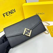 Fendi Wallet Continental With Chain FF Black 18x9x3CM - 4