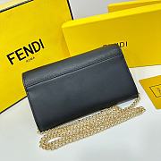 Fendi Wallet Continental With Chain FF Black 18x9x3CM - 6