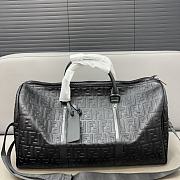 Fendi Travel Black Leather Duffel Size 50x25x27cm - 1