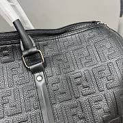Fendi Travel Black Leather Duffel Size 50x25x27cm - 2