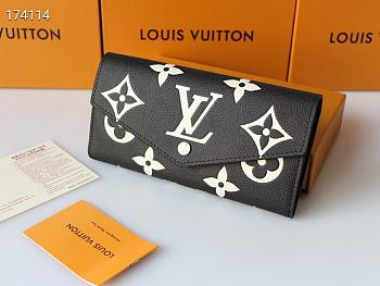 LV Sarah Wallet Bicolor Monogram Black 19x10x2cm