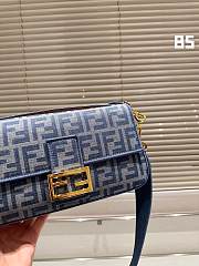 Fendi Baguette Dark Blue FF Chenille Bag Size 27x6x15CM - 6