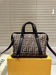 Fendi Jacquard Medium Boston Bag Size 27x25x17CM - 1