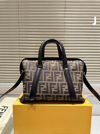 Fendi Jacquard Medium Boston Bag Size 27x25x17CM