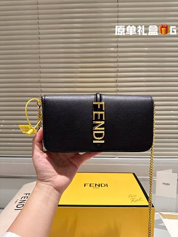 Fendi Graphy FF Jacquard Chain Black Size 21x4x11CM