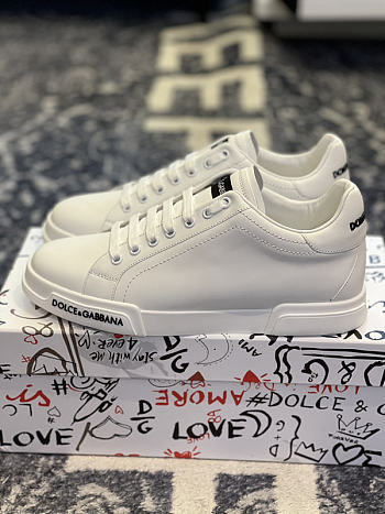 Dolce & Gabbana Calfskin Nappa Portofino Sneakers White