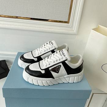 Prada Leather Sneakers Black White