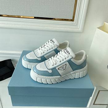 Prada Leather Sneakers White Blue