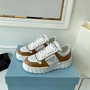 Prada Leather Sneakers White Brown - 5