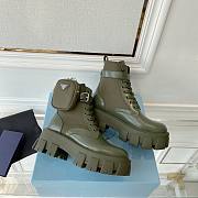 Prada Monolith leather and Re-Nylon boots with Pouch Army - 3