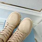 Prada Monolith leather and Re-Nylon boots with Pouch Beige - 2