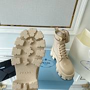 Prada Monolith leather and Re-Nylon boots with Pouch Beige - 4