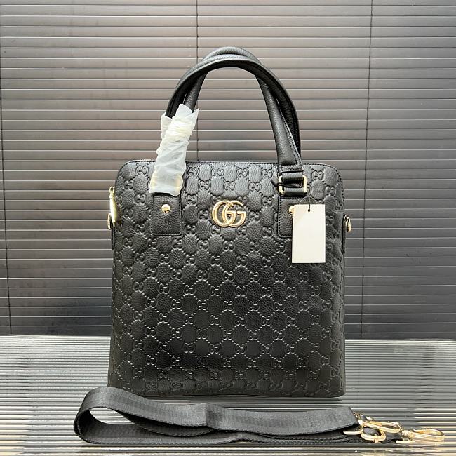 Gucci Leather Tote Black Bag Size 36x38x6CM - 1