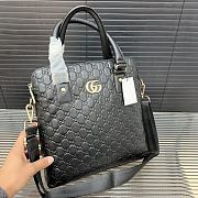 Gucci Leather Tote Black Bag Size 36x38x6CM - 4